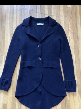 Raffi Ladies Size Small Solid Black 2 Button Cardigan Sweater,100% Cashmere,MINT